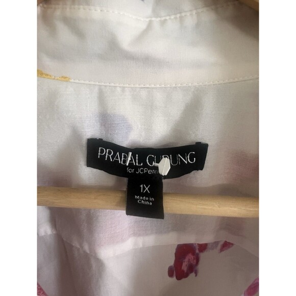 Women's Prabal Gurung White Multicolored Floral Print Dress Size 1X - Picture 2 of 6